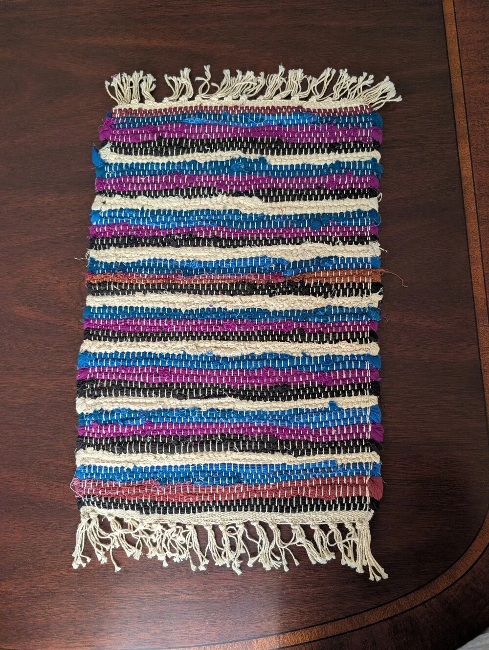 Handwoven Blue and Purple Cotton Accent Placemats
